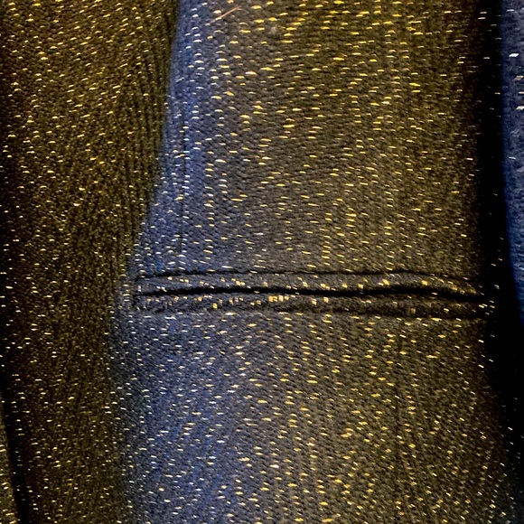 Talbots Black with Gold Metallic Thread Blazer/Jacket Size 16 - Picture 4 of 7